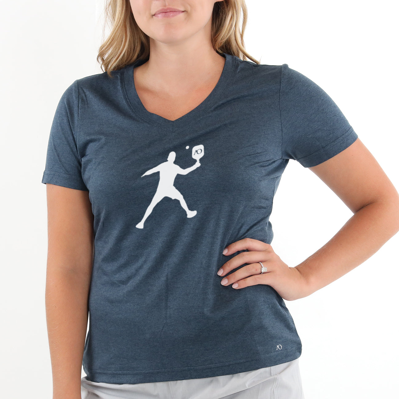 Lady Butter T Pickleball Silhouette - Navy Heather