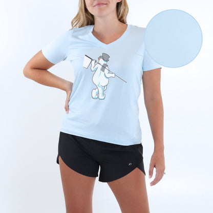 Women Butter T Snowman Looper - Sky Heather