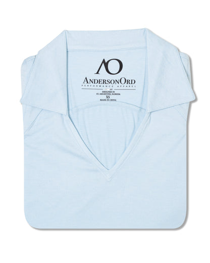 Women's Gamer Sleeveless Polo - Sky Heather