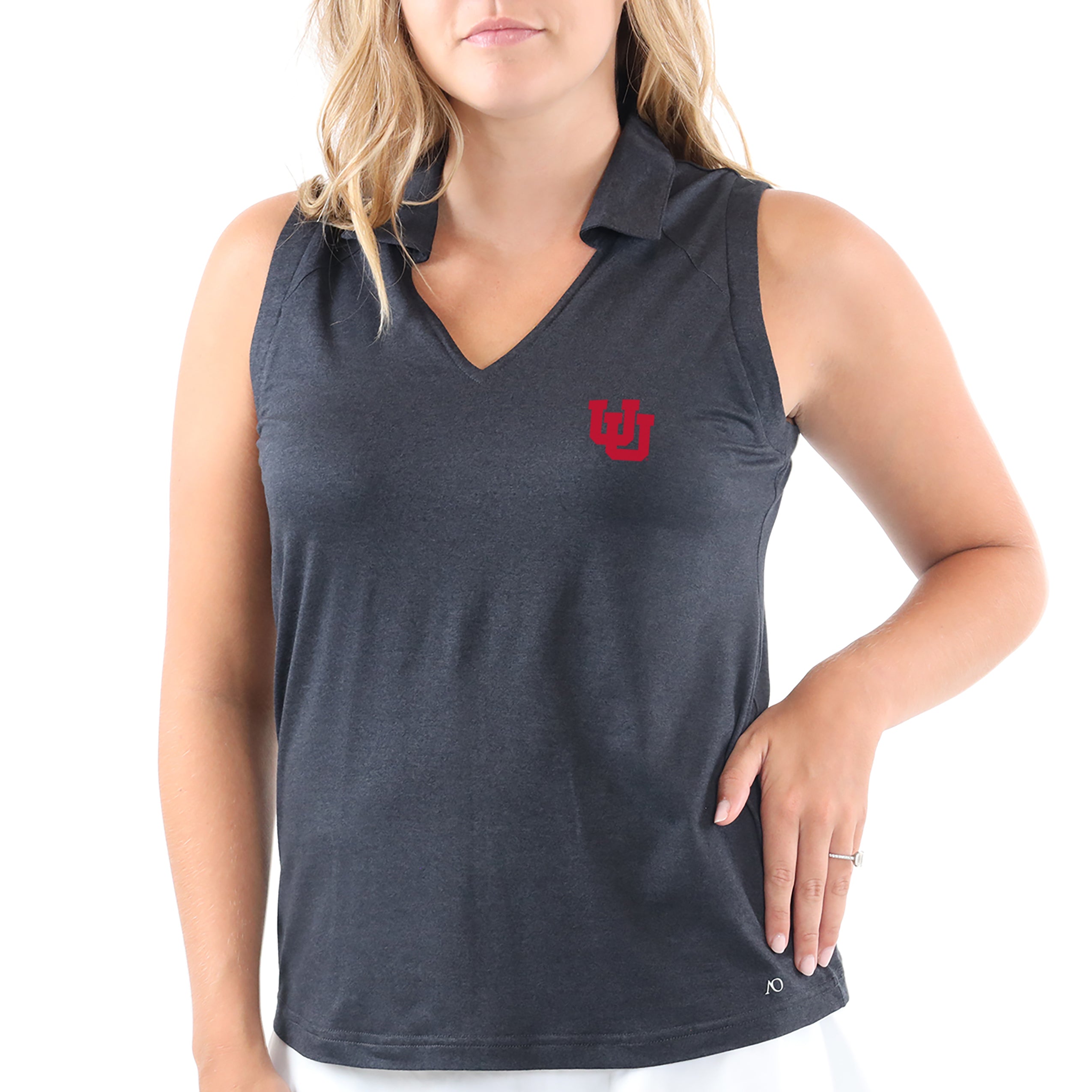 Lady Gamer Sleeveless Polo Utah - Black Heather