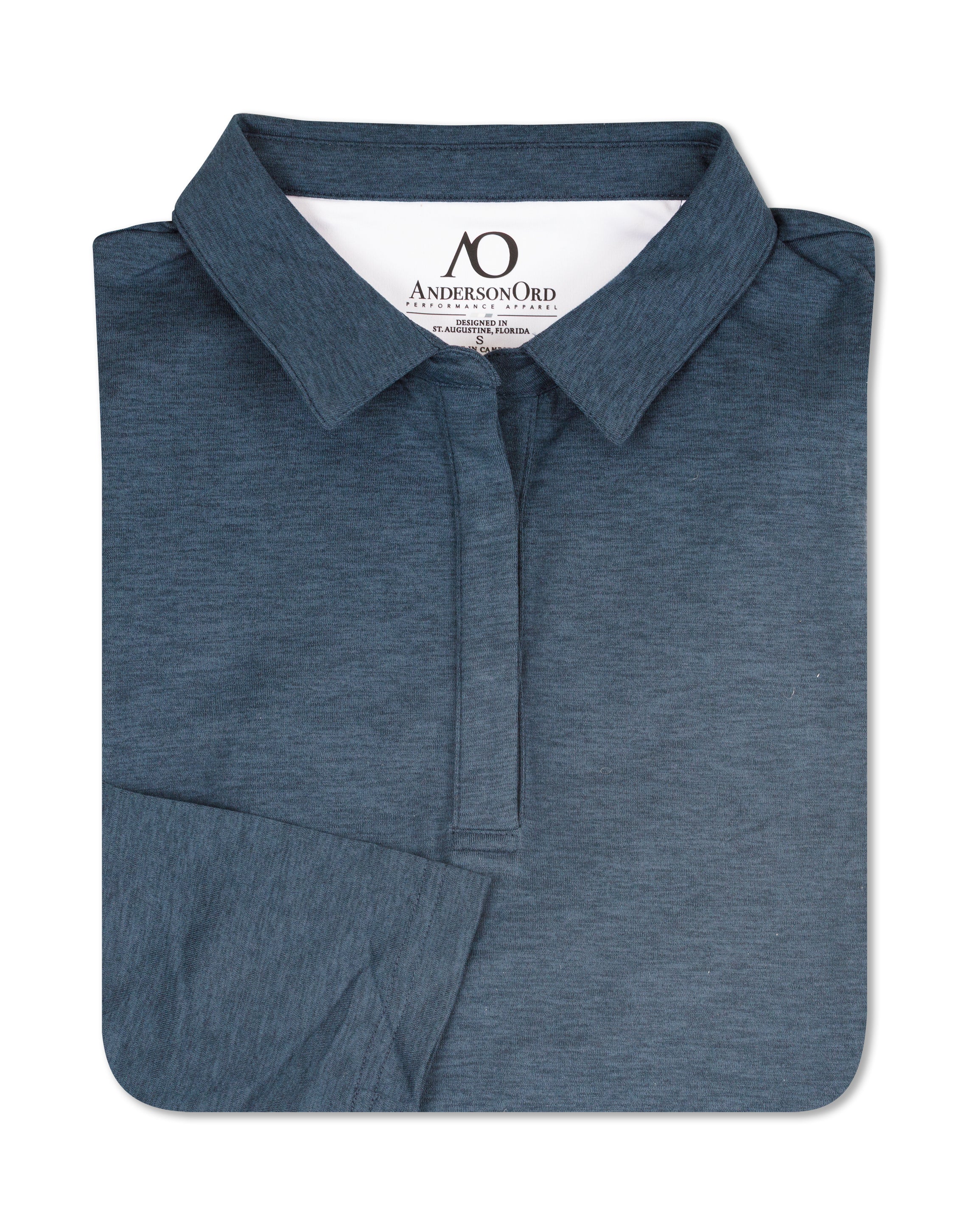 Lassie 3/4 Sleeve Polo - Navy Heather