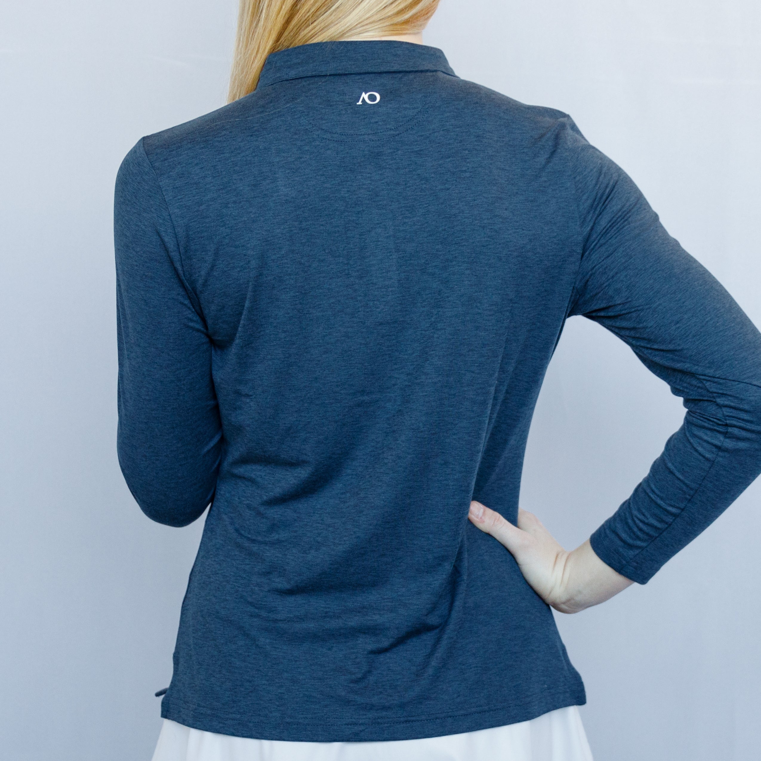 Lassie 3/4 Sleeve Polo - Navy Heather