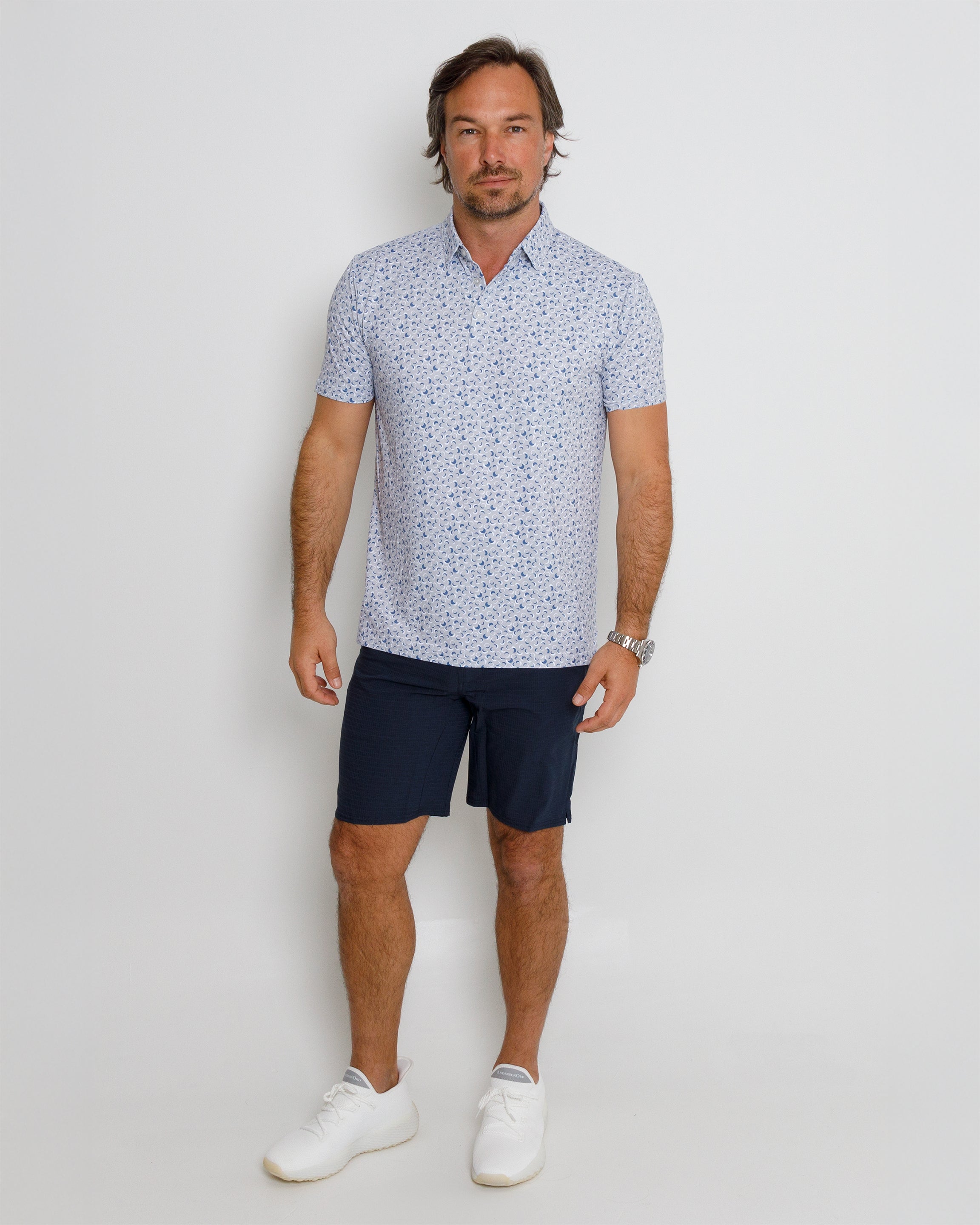 Logan Polo - Steel/White/Federal Blue