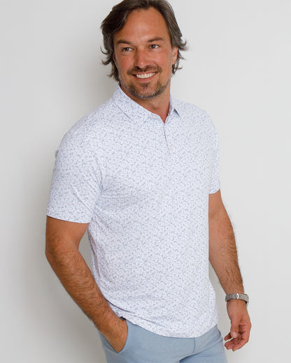 Logan Polo - White/Niagara Mist/Warm Steel
