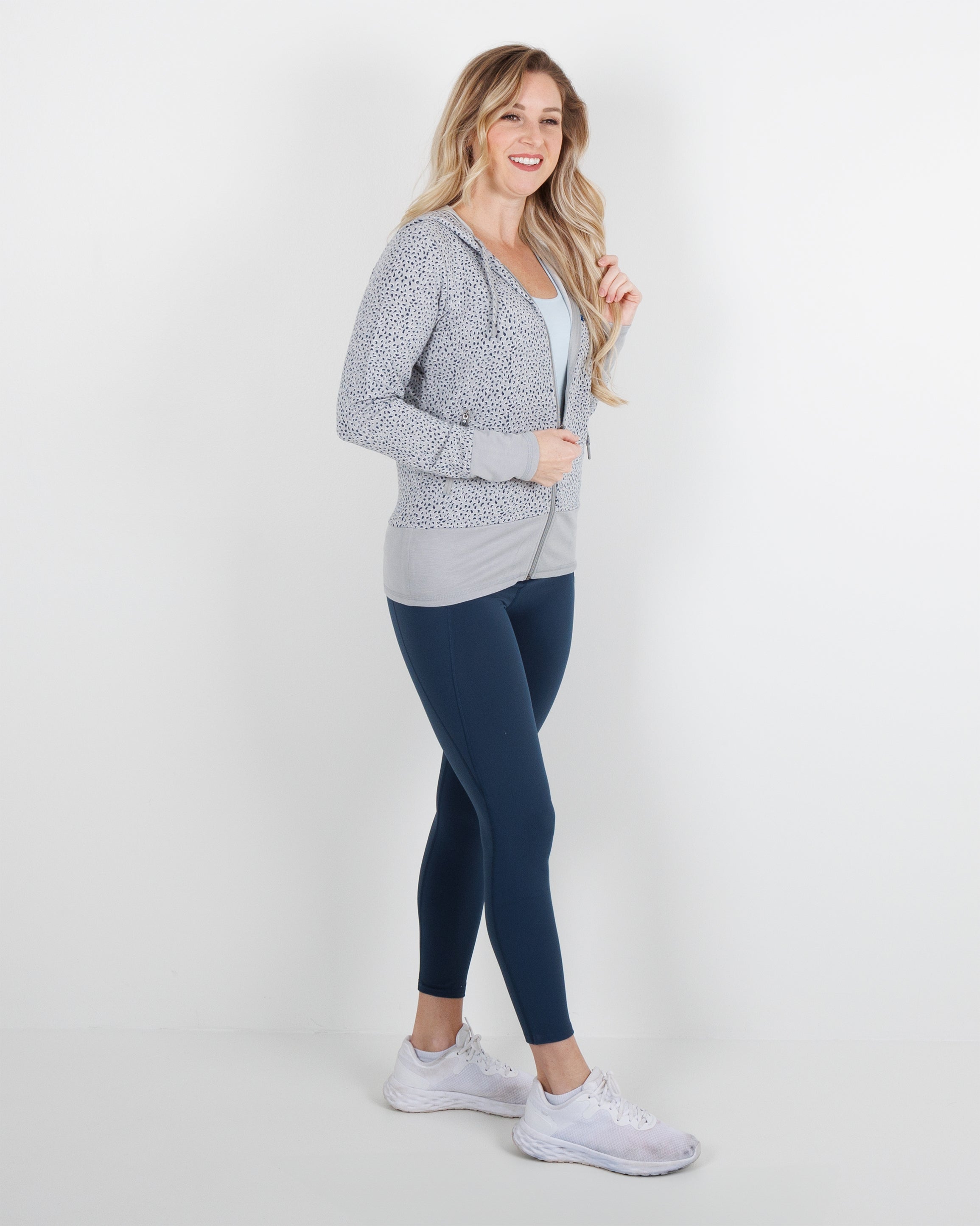 Lux Crop Hoodie KPMG - Steel/Navy/White