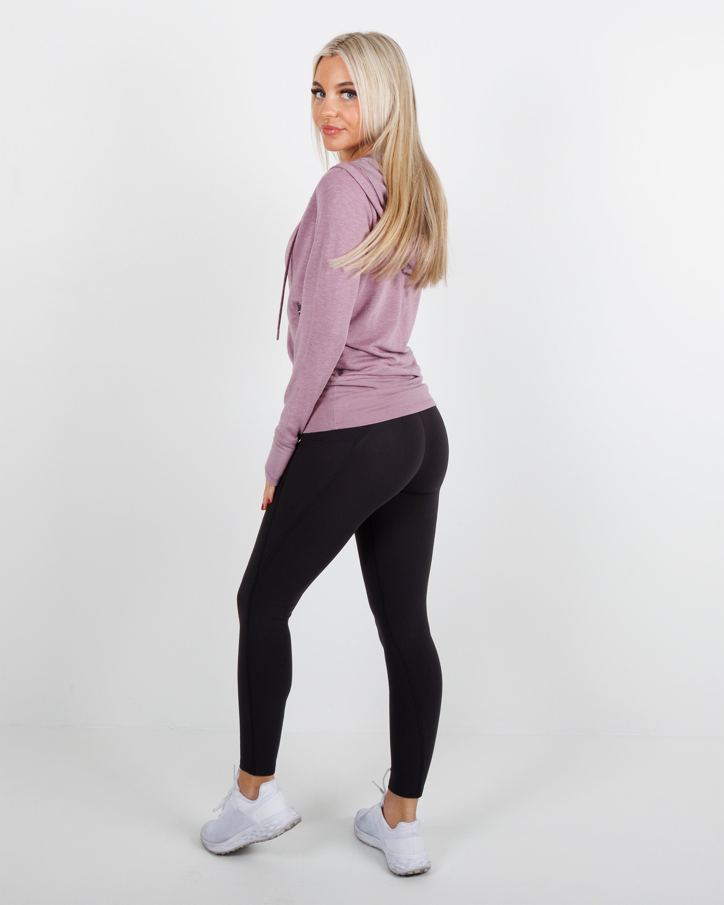 Lux Crop Hoodie - Elderberry Heather