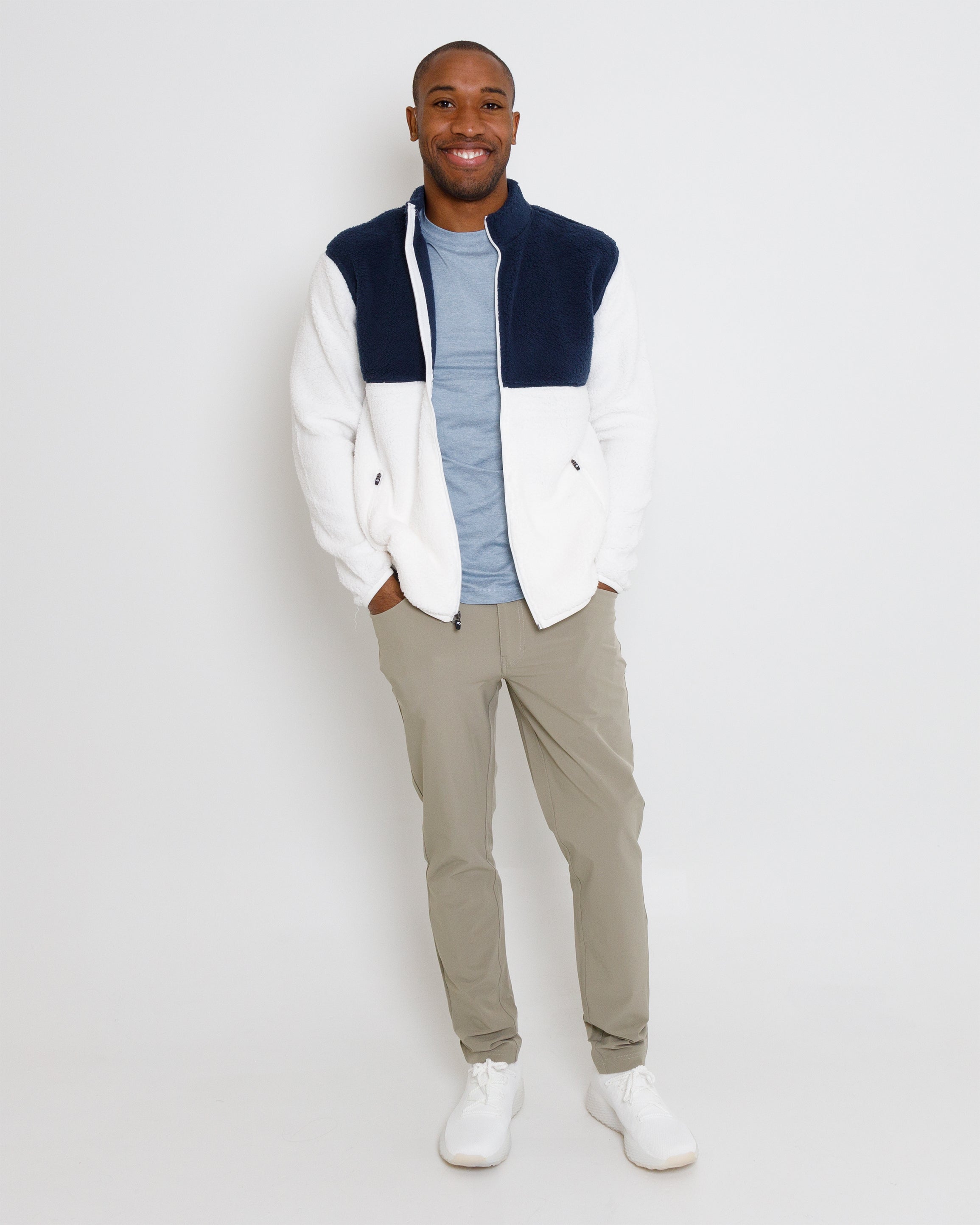 Lux Fleece - White/Navy