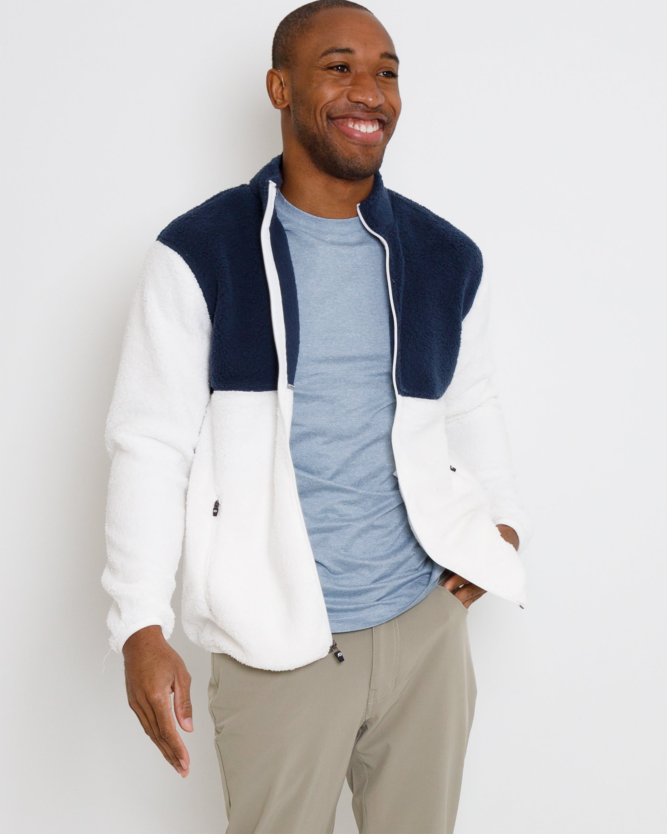 Lux Fleece - White/Navy