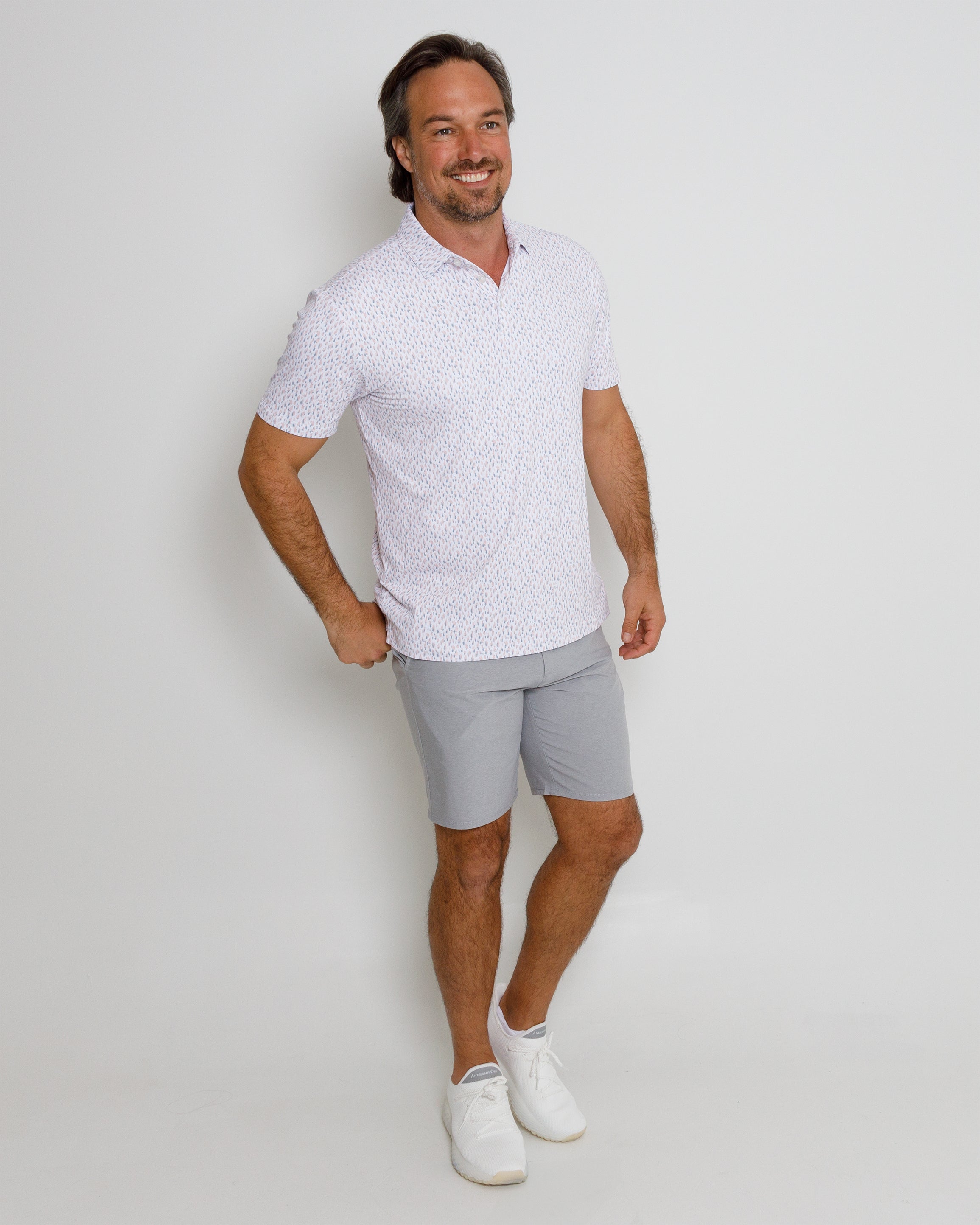 Mist Polo - White/Lotus/Dusty Blue