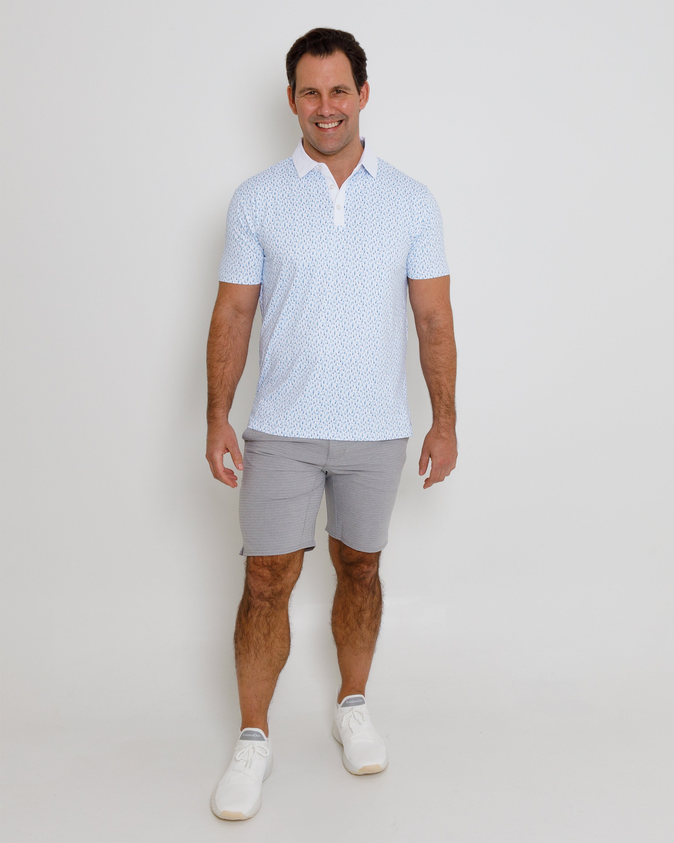 Mist Polo - White/Sky/Laguna Blue