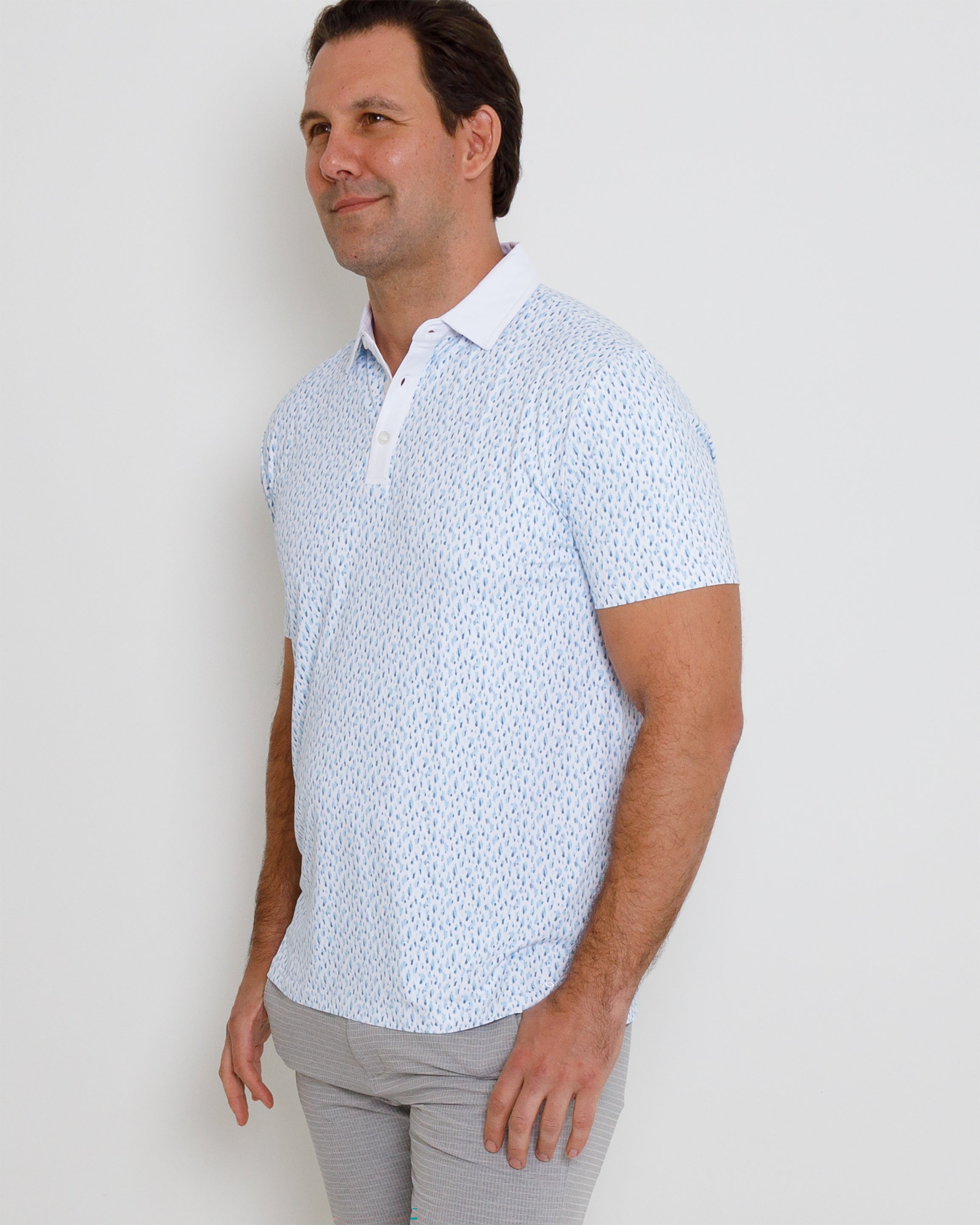 Mist Polo - White/Sky/Laguna Blue