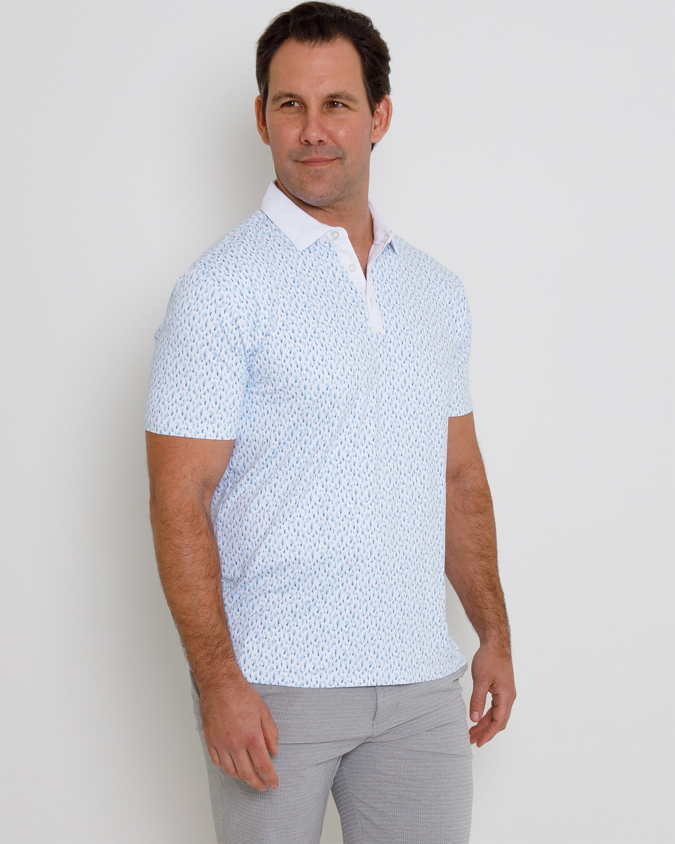 Mist Polo - White/Sky/Laguna Blue