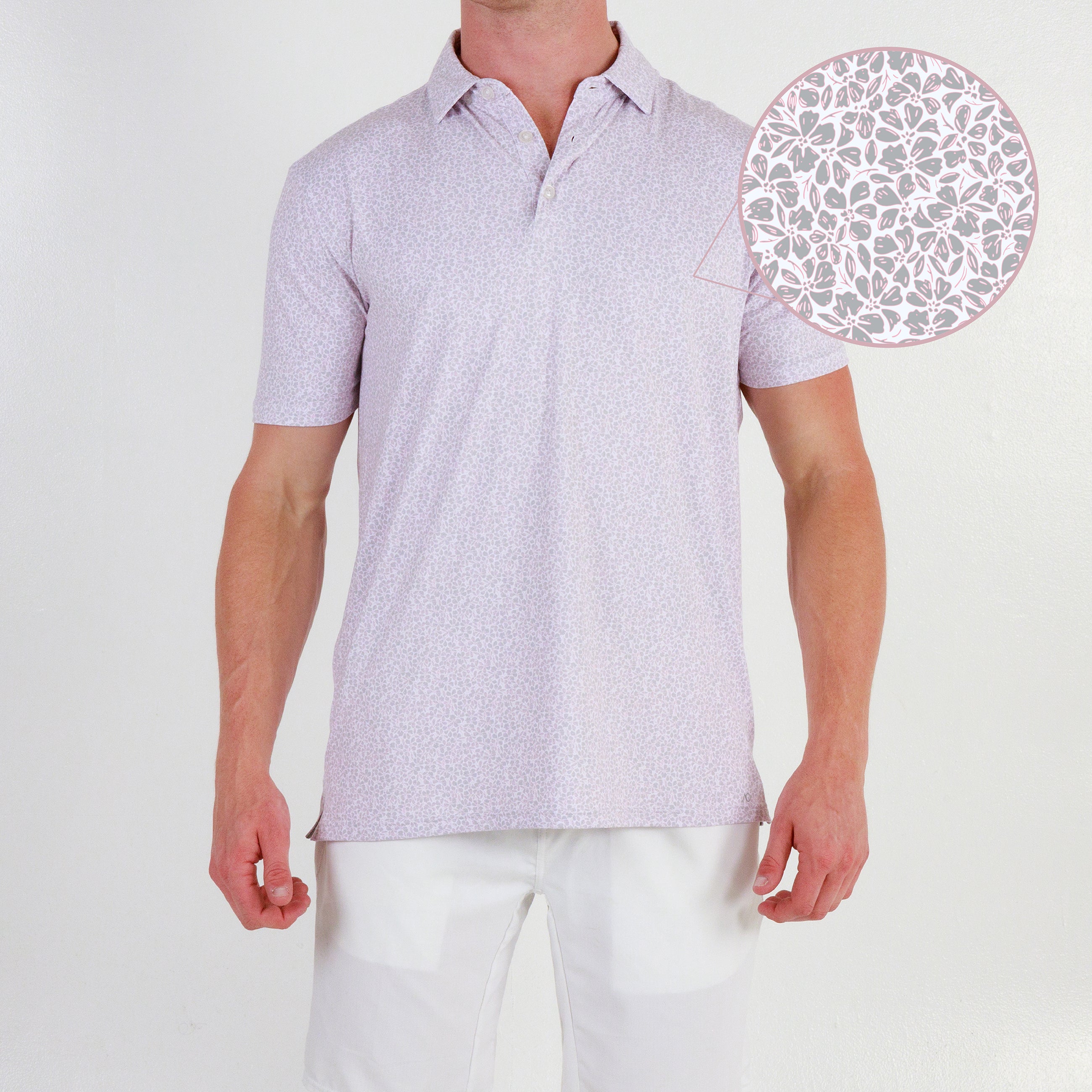 Poppy Polo - White/Orchid Pink