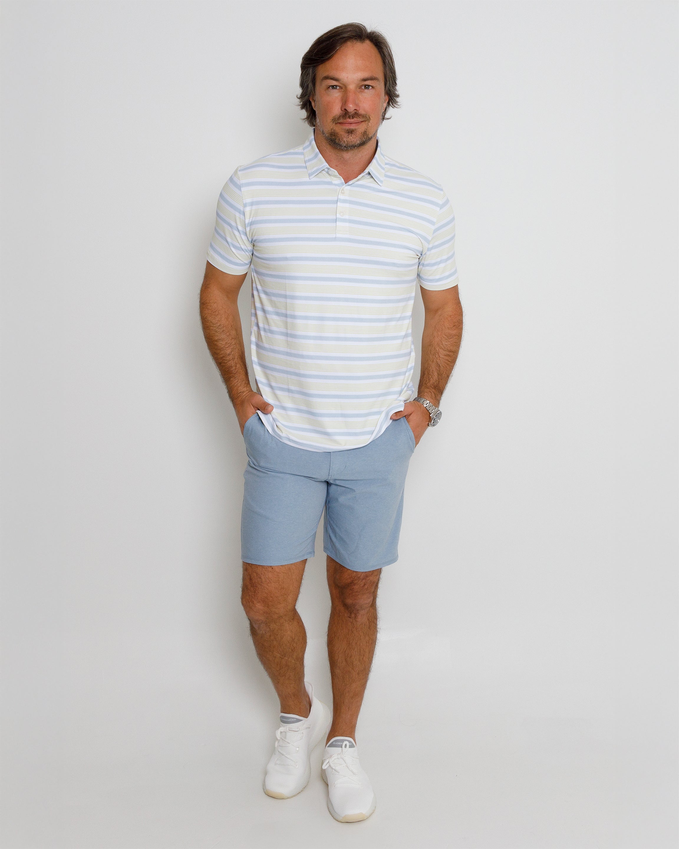 Spear Polo - HTR Niagara Mist/HTR Glass Green