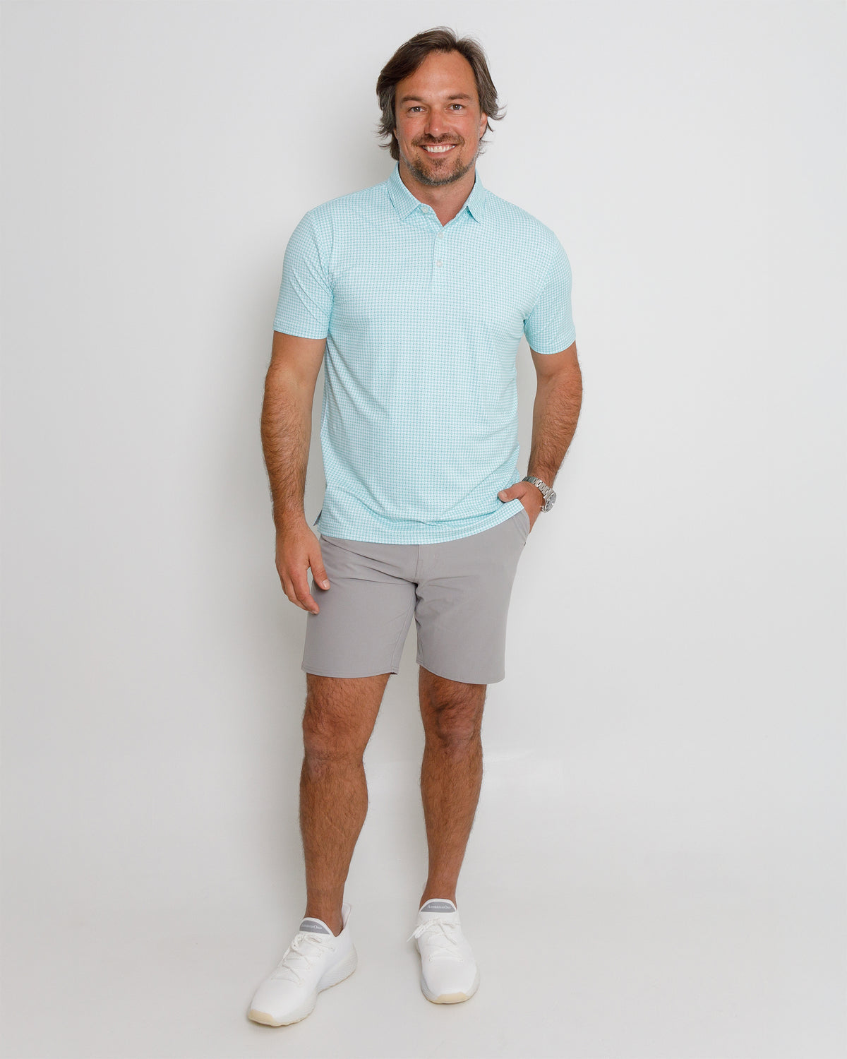 Golf Trellis Polo with Casual Shorts by Angel Dear