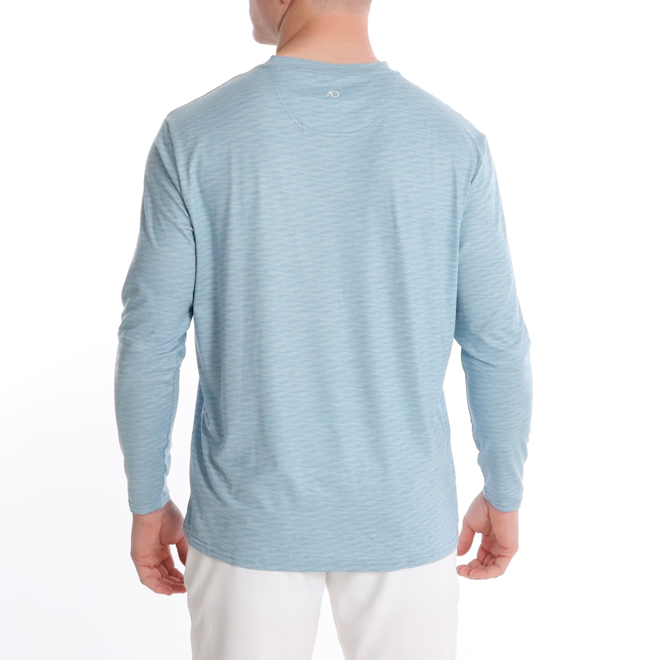 Wave LS Henley - Blue Fog Heather