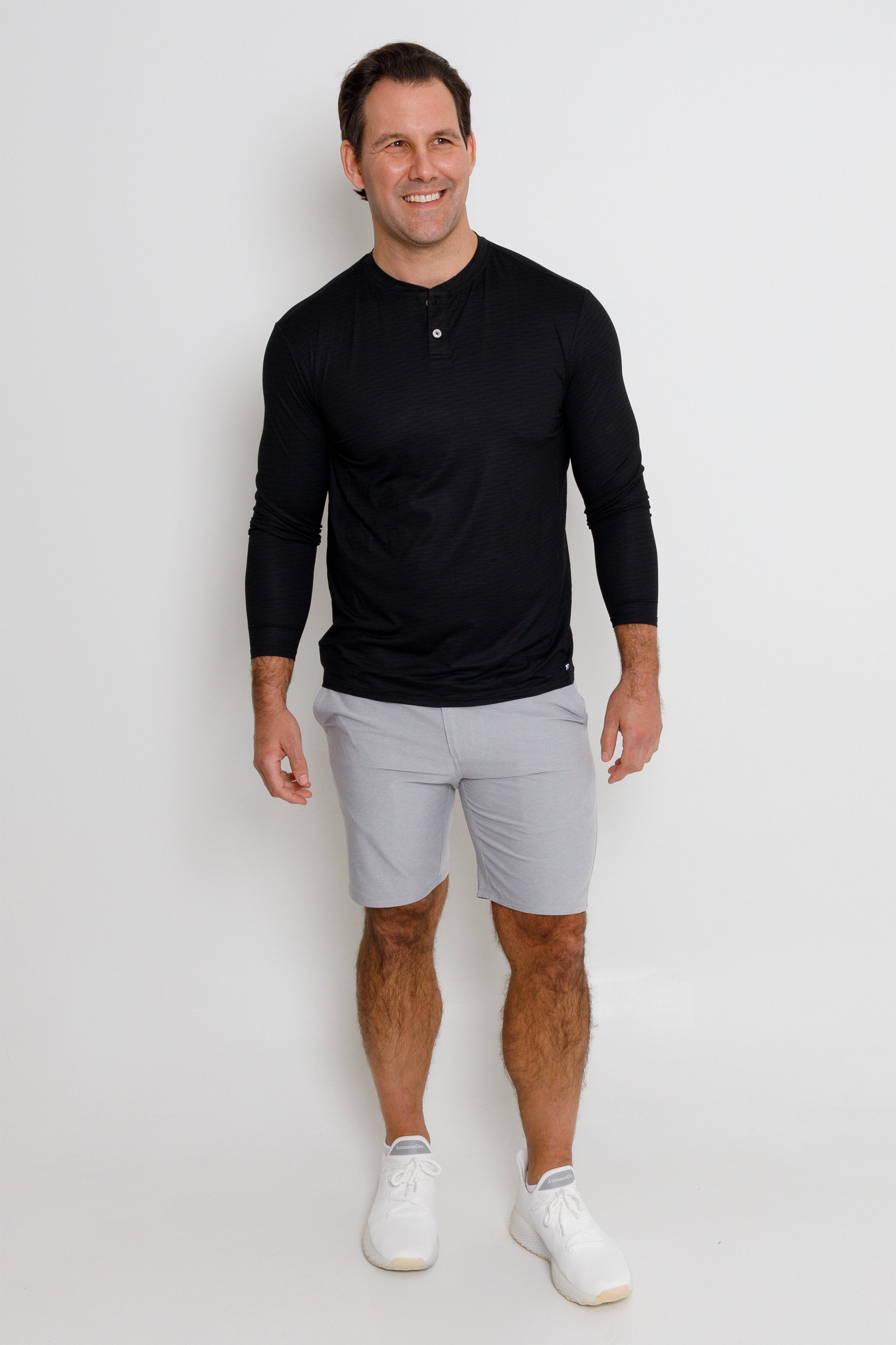 Wave LS Henley - Black Heather