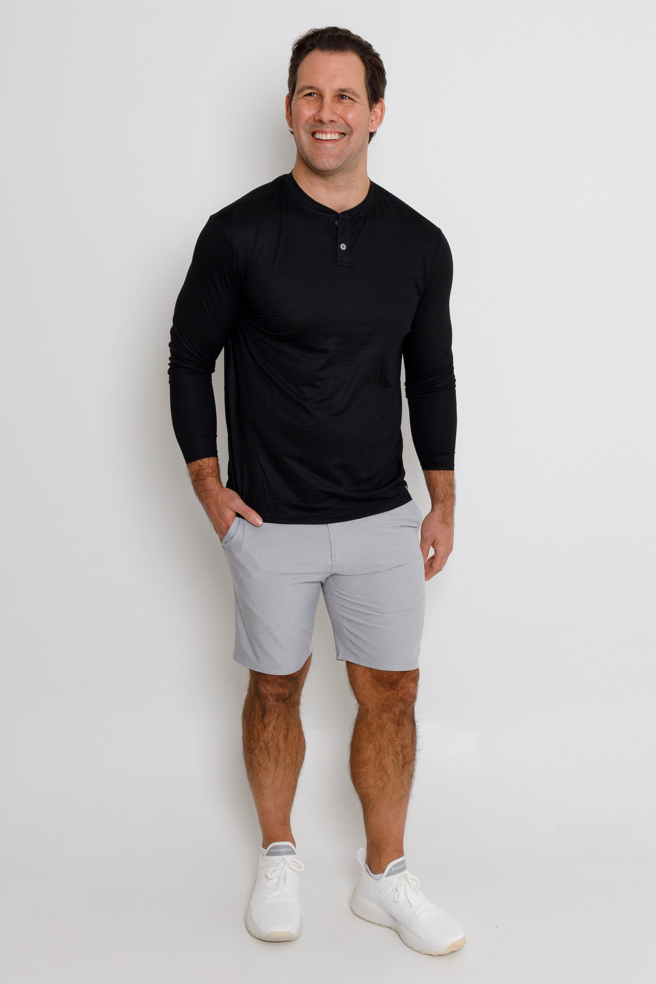 Wave LS Henley - Black Heather