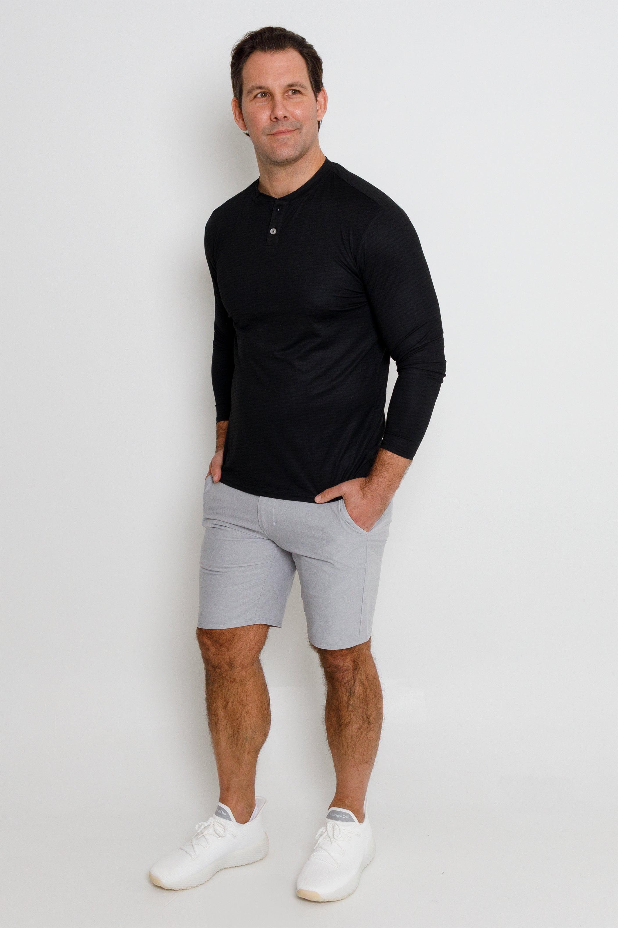 Wave LS Henley - Black Heather