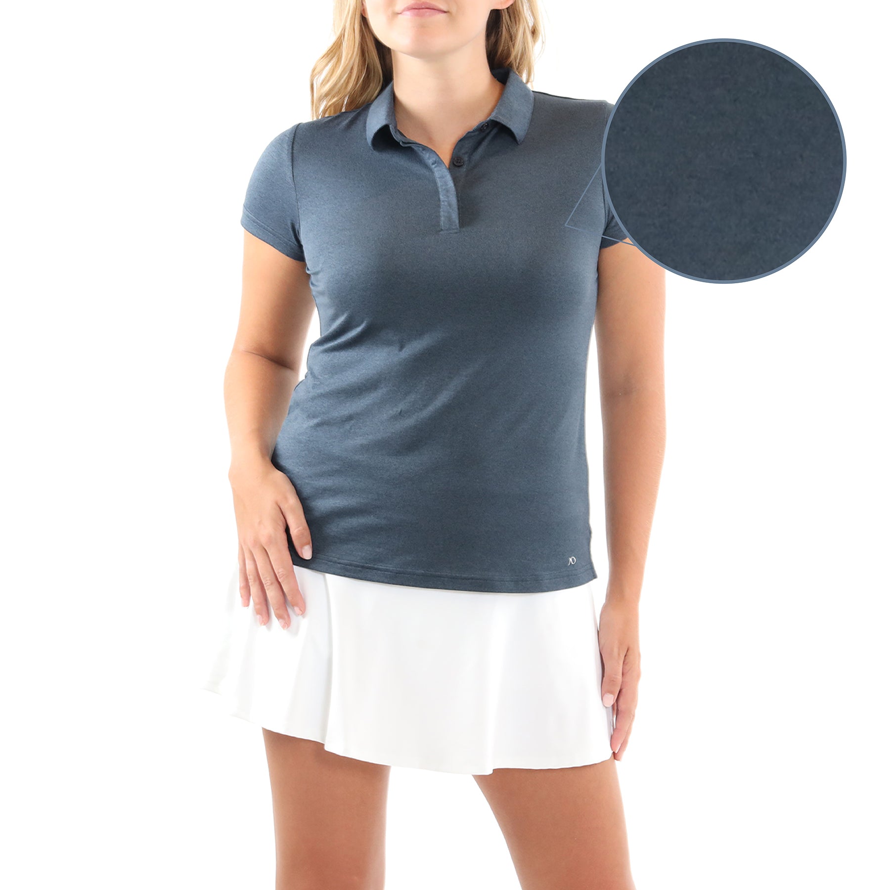 LADY GAMER POLO - NAVY HEATHER