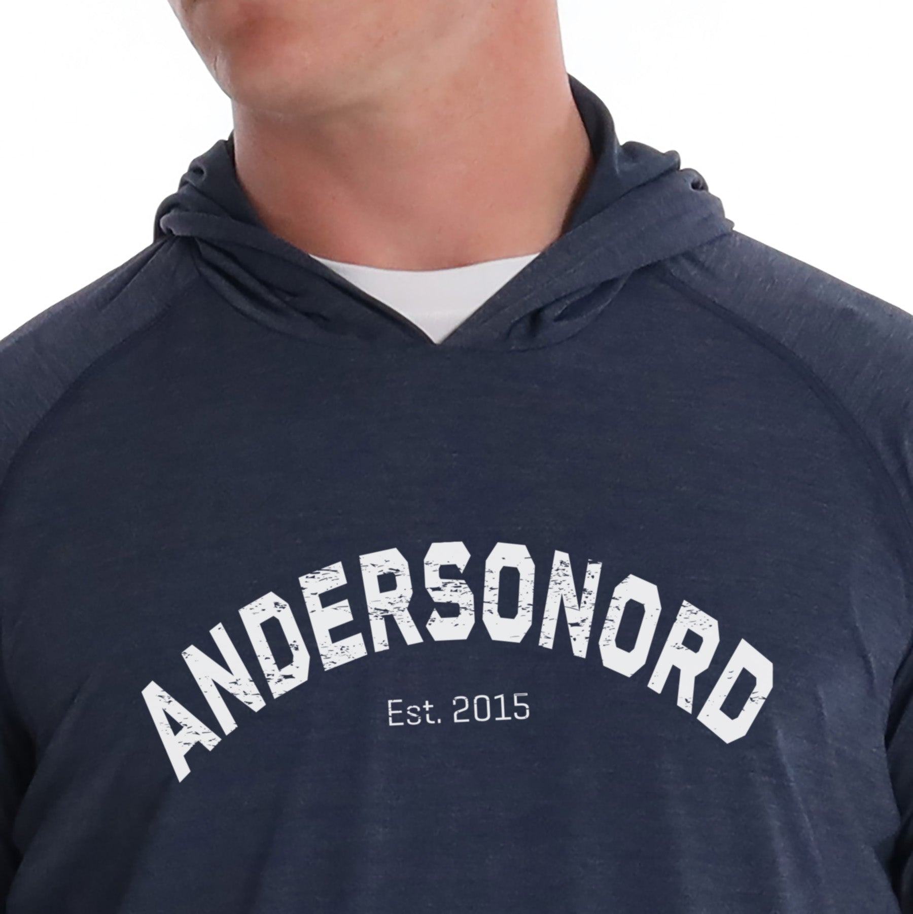 Anguilla Hoodie Arch Graphic - Navy Heather