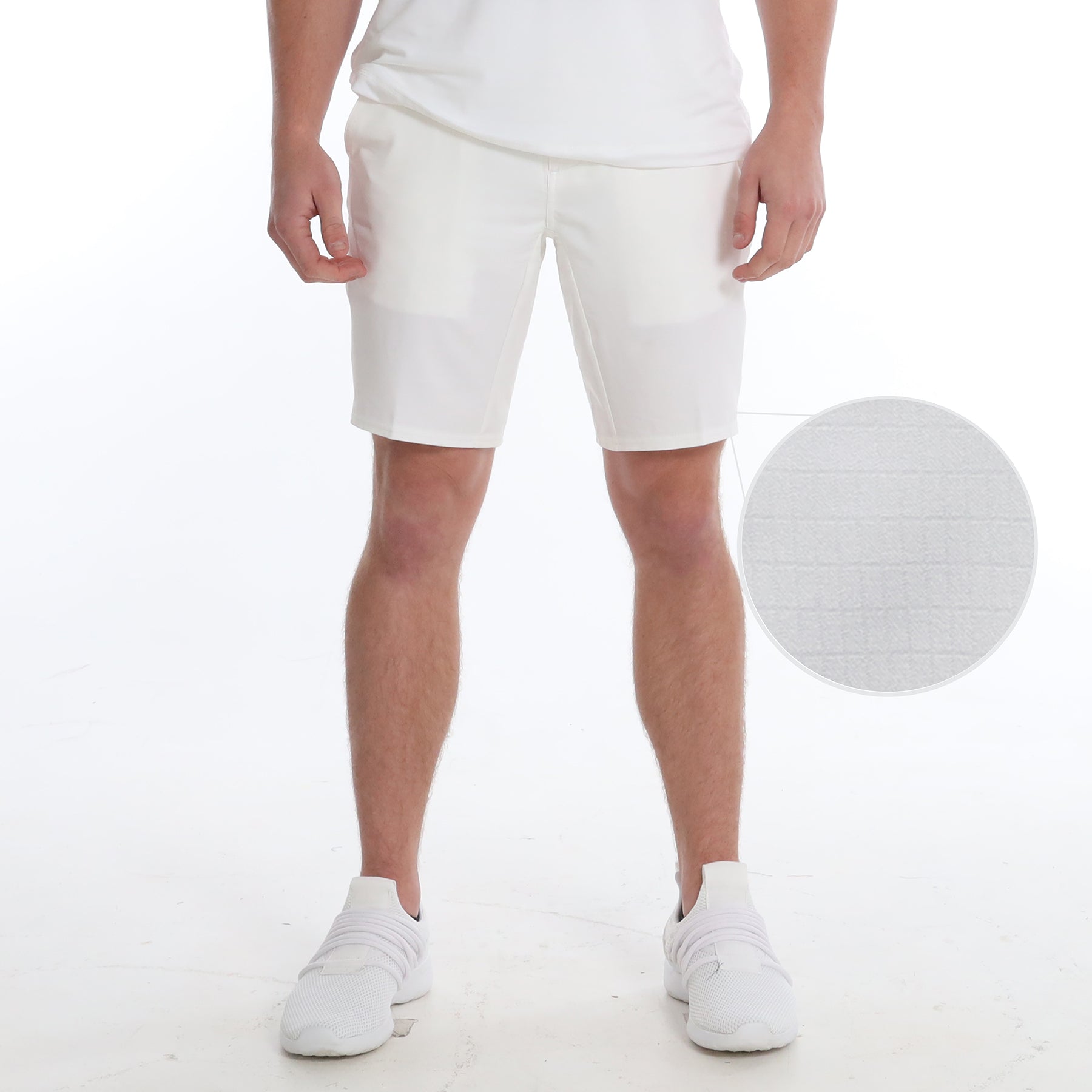 white mens shorts